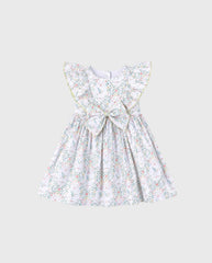 Vestido Moño Estampado Colibrí Floral Deolinda