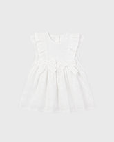 Vestido Moños Hoja Rota Blanco