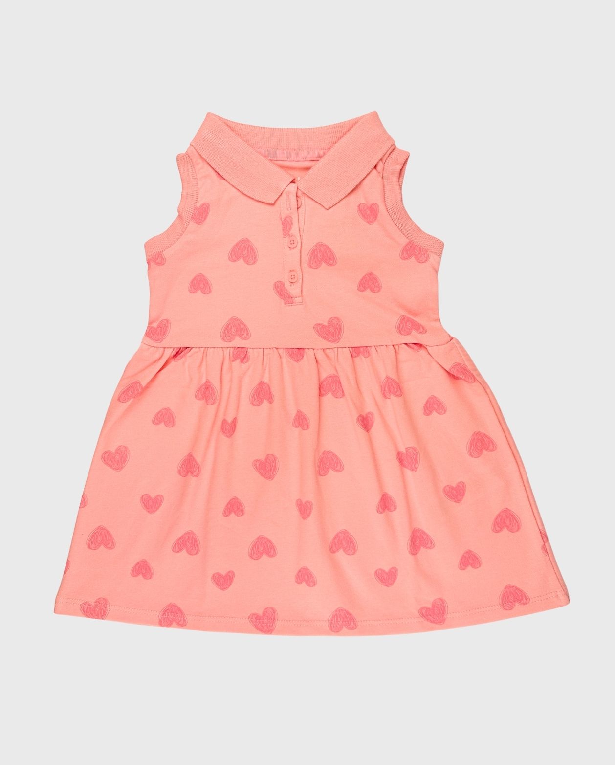 Vestido Tipo Polo Corazones Salmon