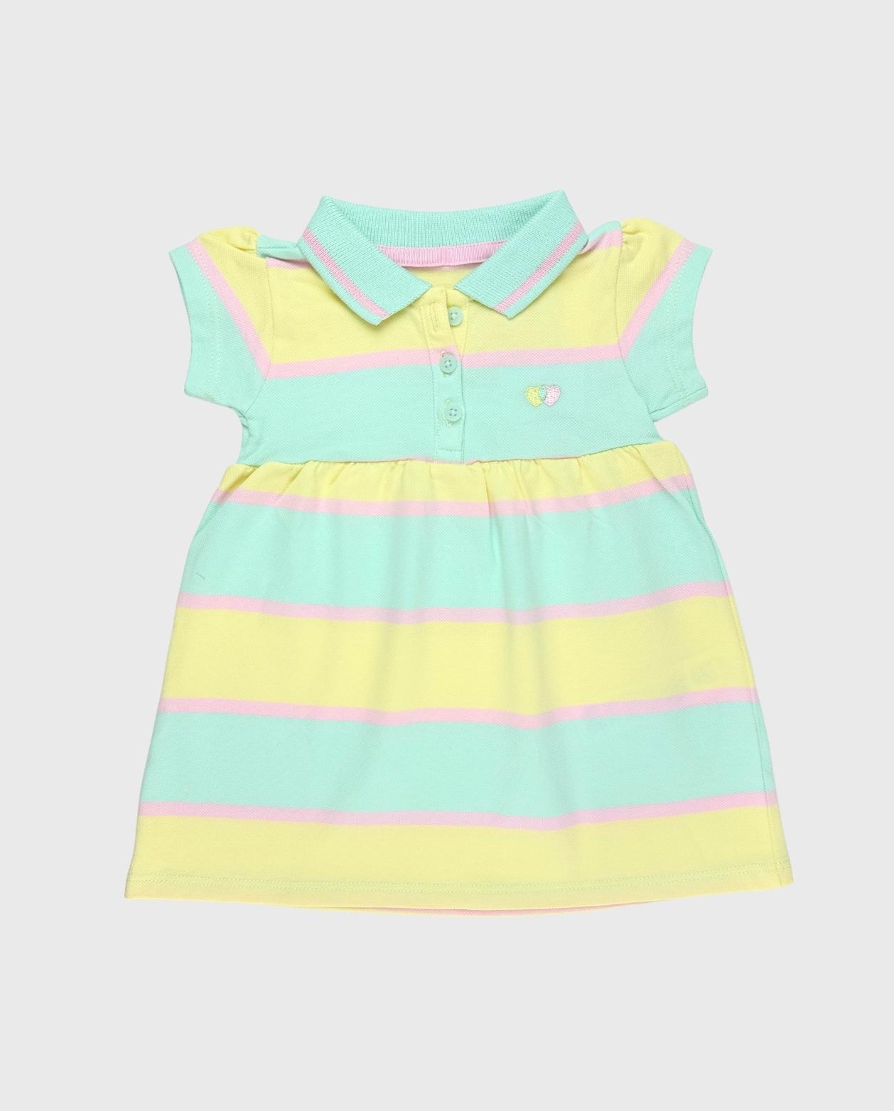 Vestido Tipo Polo Rayas Menta