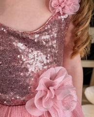 Vestido Valiente Lentejuelas Rosa