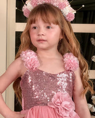 Vestido Valiente Lentejuelas Rosa