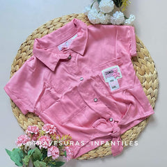 Blusa Bolsillo Detalle Oso fucsia