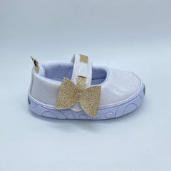 Tenis Brillo Moño Dorado Melosos Velcro