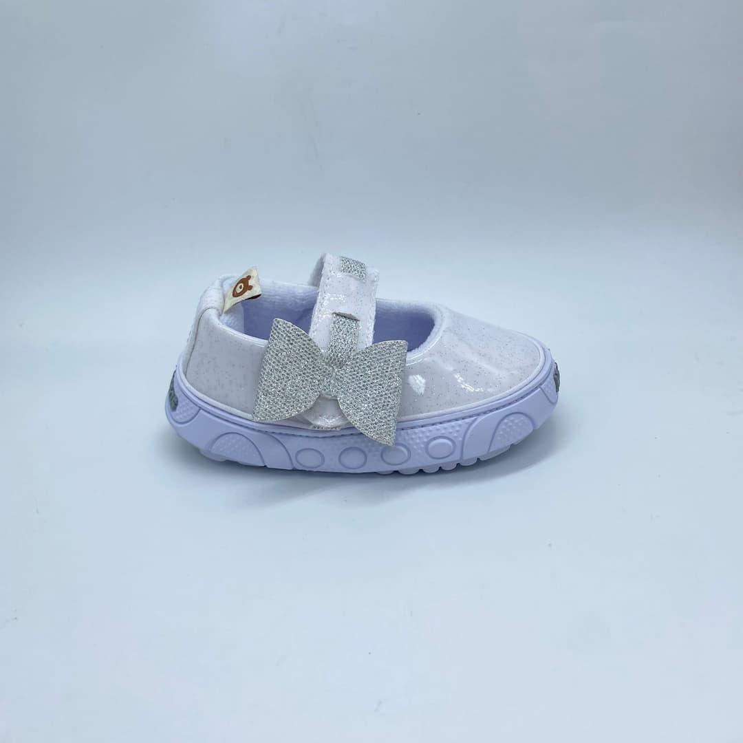 Tenis Brillo Moño Plateado Melosos Estilo