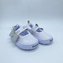 Tenis Brillo Moño Plateado Melosos