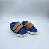 Tenis Sin Suela Velcro Denim Detalle Café Melosos