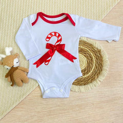 Body Manga Larga Navidad Bastón