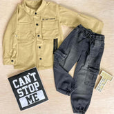 Conjunto 3 Piezas Chaqueta Drill Beige