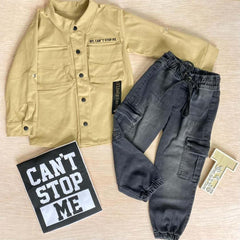 Conjunto 3 Piezas Chaqueta Drill Beige