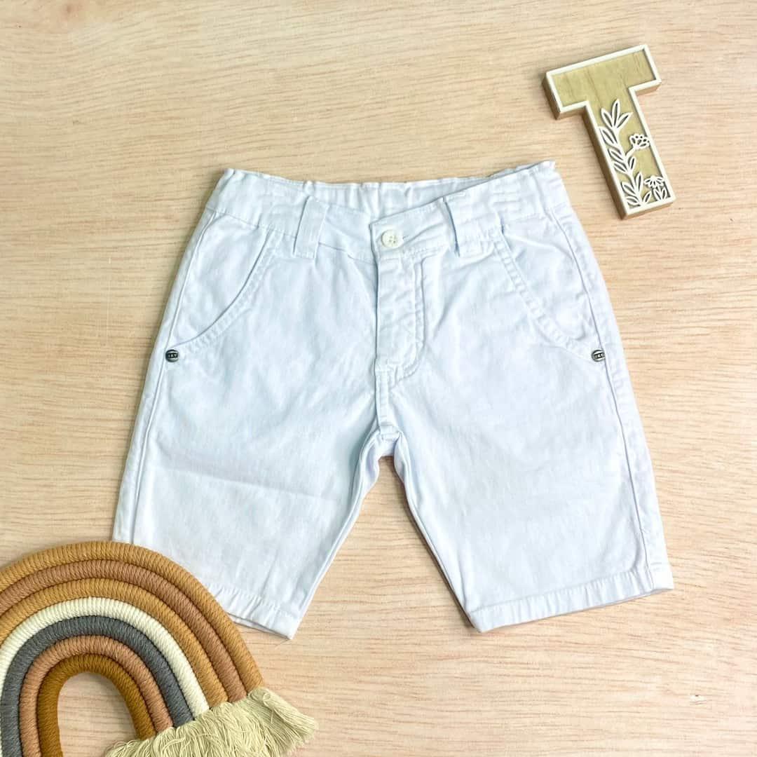 Bermuda Dril Para Niño Blanco