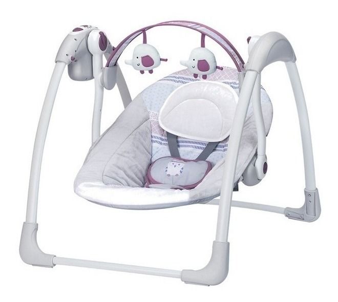 Columpio Eléctrico Deluxe Portátil Elefante Lila