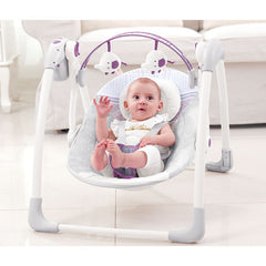 Columpio Eléctrico Deluxe Portátil Elefante Lila bebé