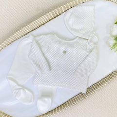 Primer Día Tricot Crudo Bolero Encaje