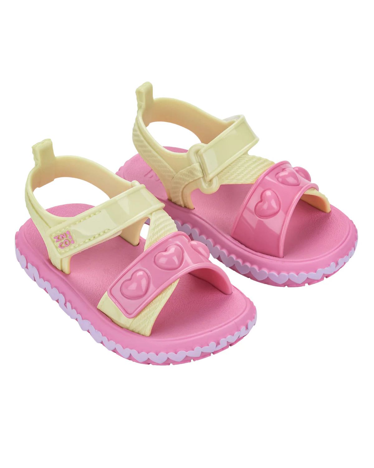 sandalias fashionista baby corazones rosa crema tallas 19‑27