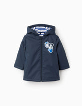 Chaqueta impermeable azul navy con Mickey para bebé