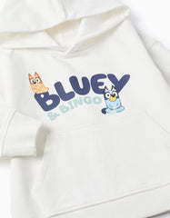 Detalle diseño Bluey & Bingo sudadera capucha niños