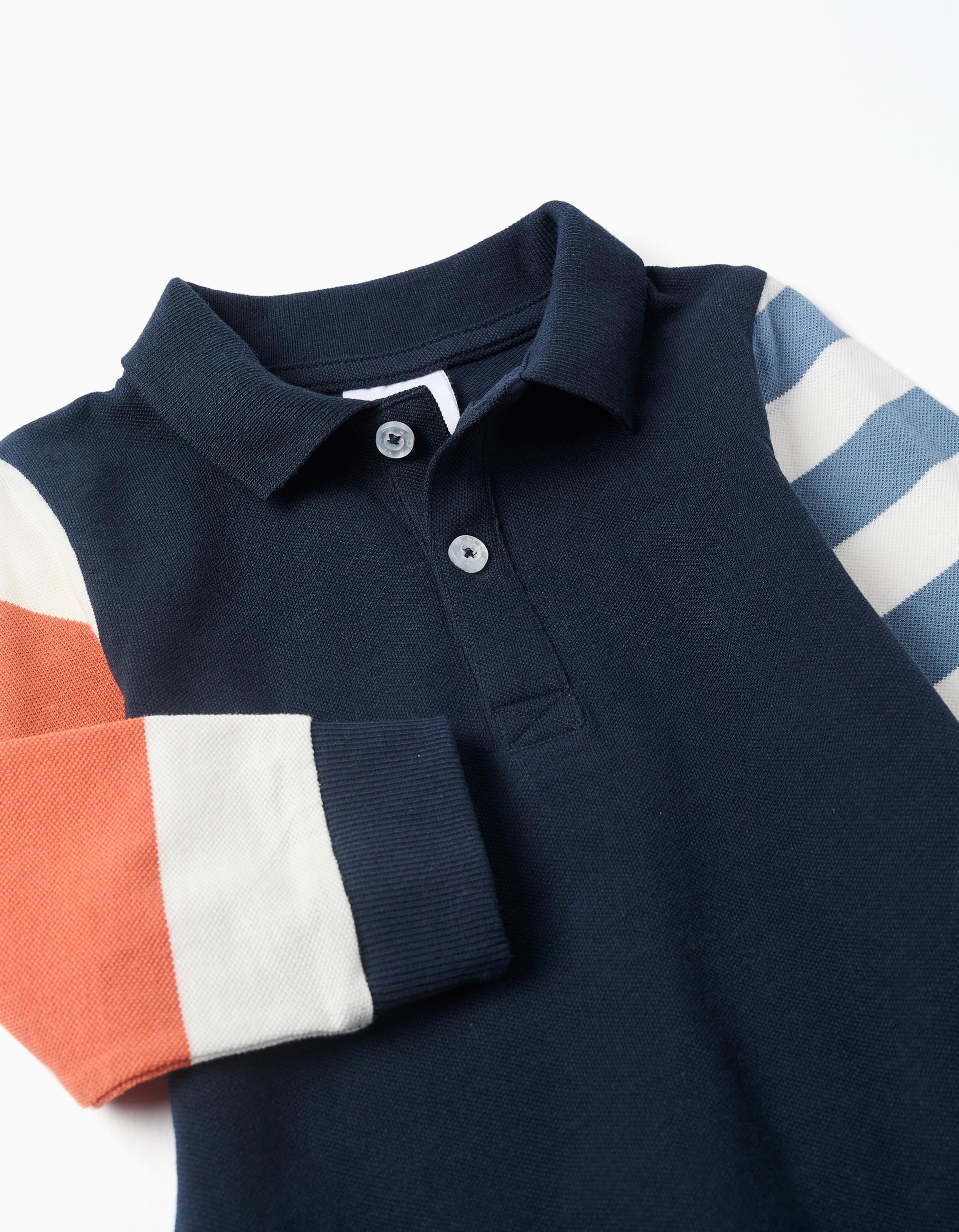 Polo Manga Larga Algodón Combinado Zippy detalle