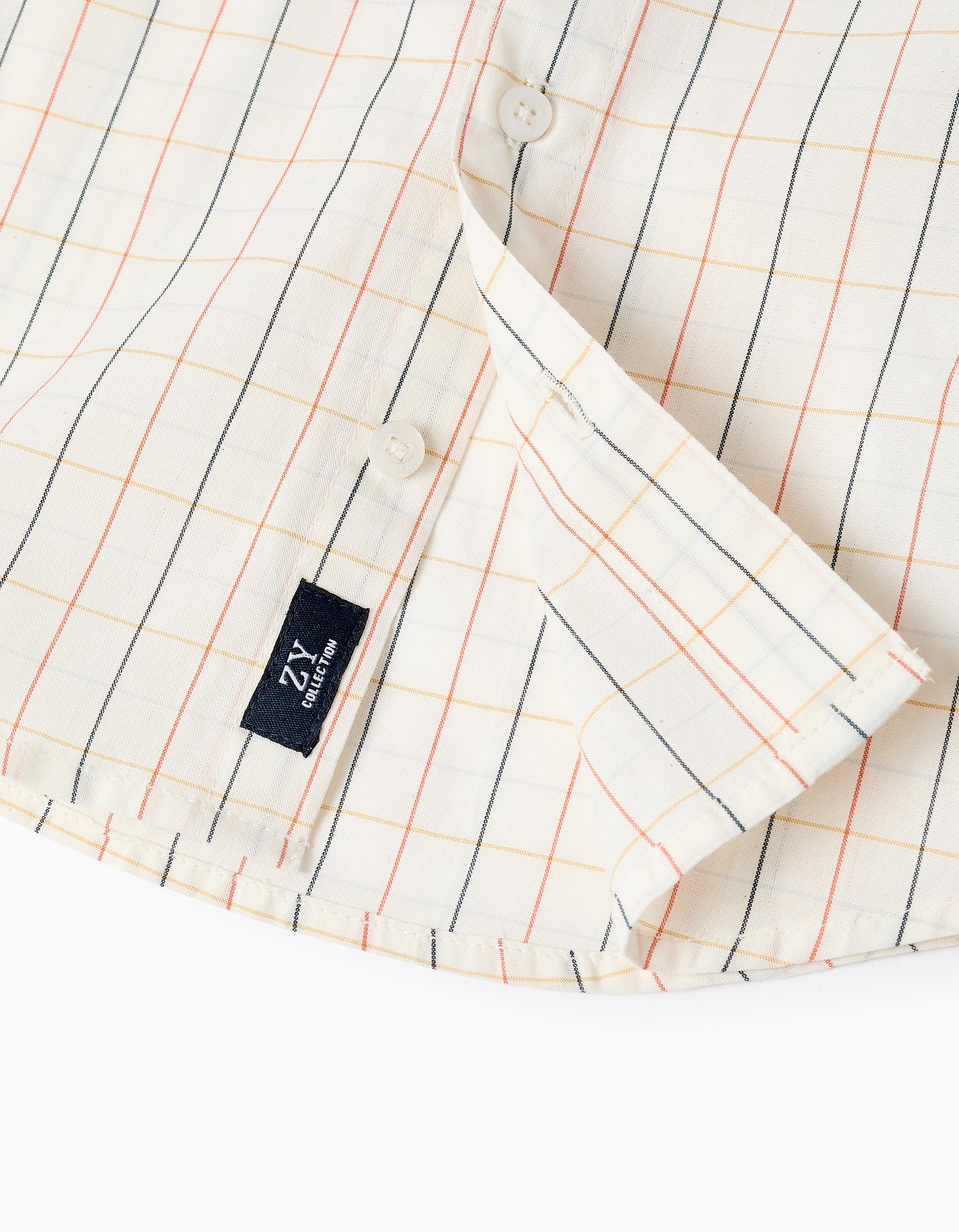 Camisa Manga Larga Cuadros Beige Zippy uso