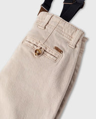 Pantalón Con Tirantes Beige Zippy Detalle