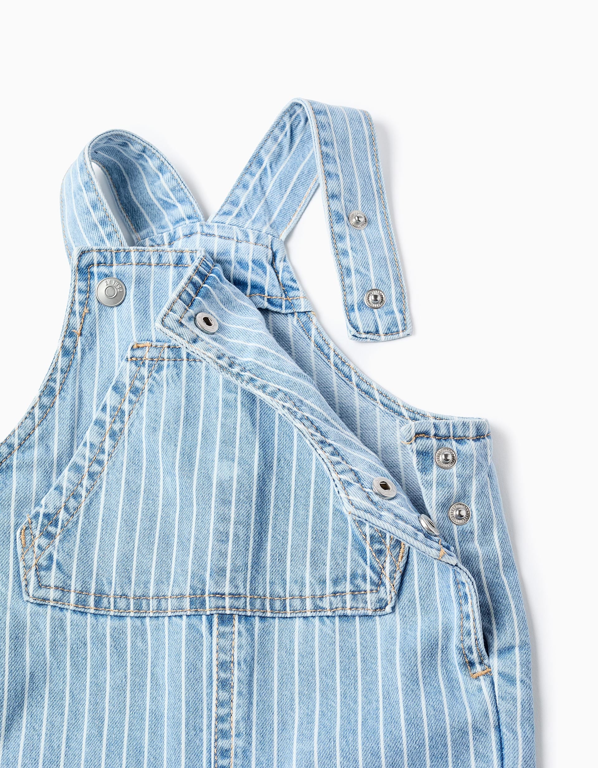 Bolsillo frontal estilo bandolera overol denim bebé