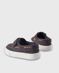 Mocasines Con Velcro Denim Oscuro Zippy Azul
