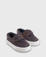 Mocasines Con Velcro Denim Oscuro Zippy