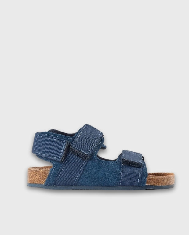 Sandalia Piel Velcro Azul Zippy