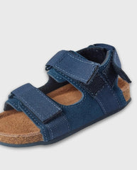 Sandalia Piel Velcro Azul Zippy Detalle