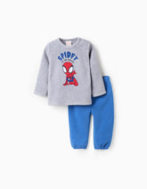 Pijama Spidey gris con pantalón azul para bebé Zippy