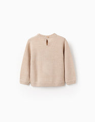 Suéter navideño bebé con reno y pompón 3D