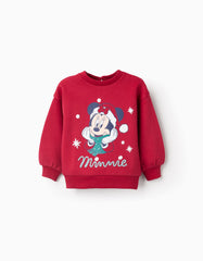 Saco navideño rojo con estampado de Minnie Mouse para bebé