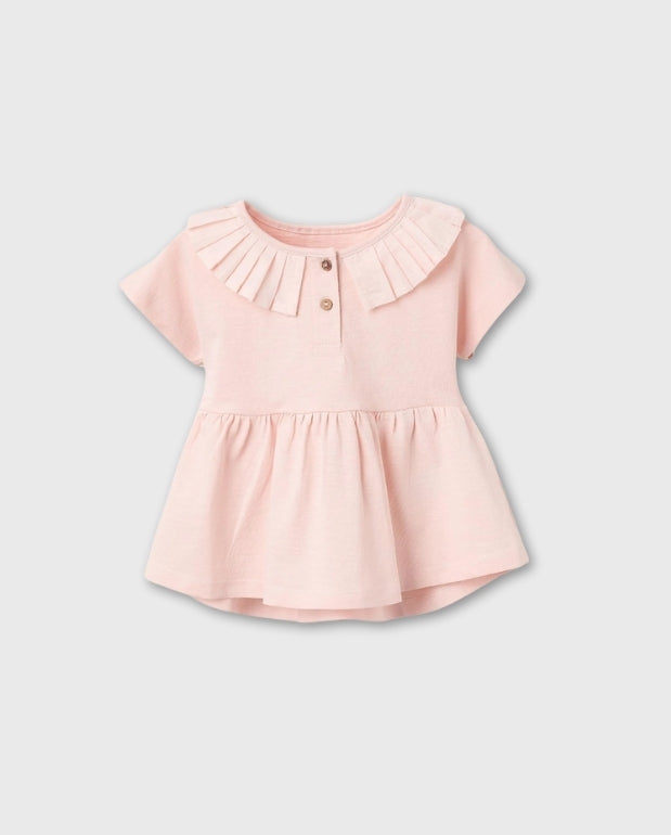 Blusa Cuello Plisado Rosa Zippy