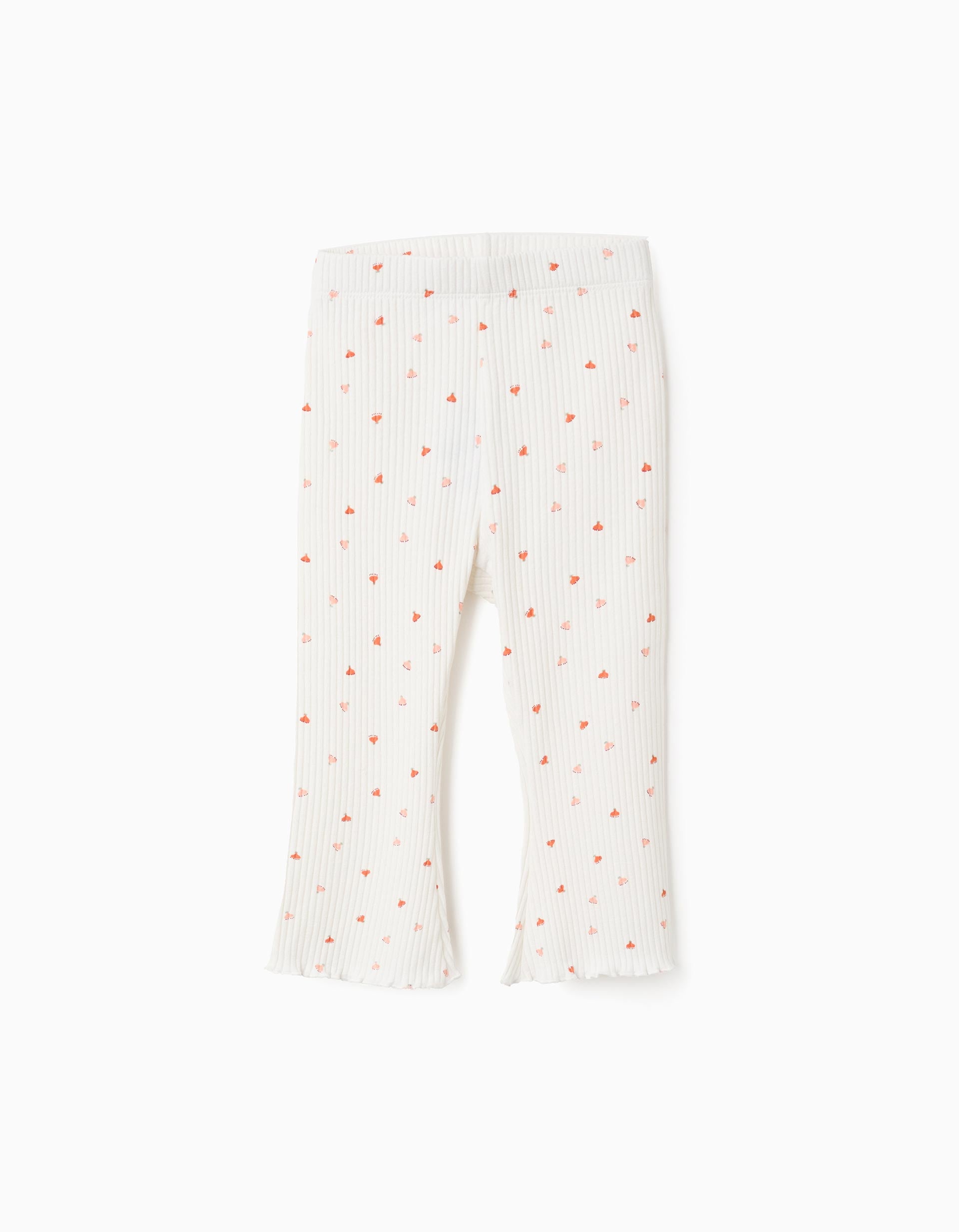 Pantalón acanalado blanco con corazones Zippy