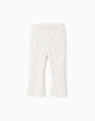 Pantalón acanalado blanco con corazones Zippy