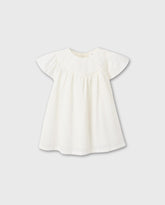 Vestido Bordado Volantes Blanco Zippy