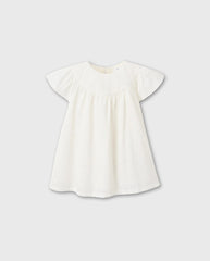 Vestido Bordado Volantes Blanco Zippy