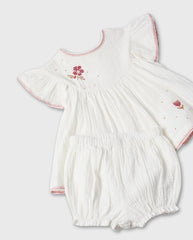 Vestido Con Panty Flor Blanco Zippy Detalle