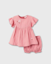 Vestido Con Panty Flor Rosa Zippy