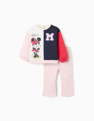 Conjunto bebé Minnie Mouse combinado rosa/navy saco y pantalón