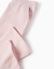 Pantalón rosa claro para bebé con cintura elástica