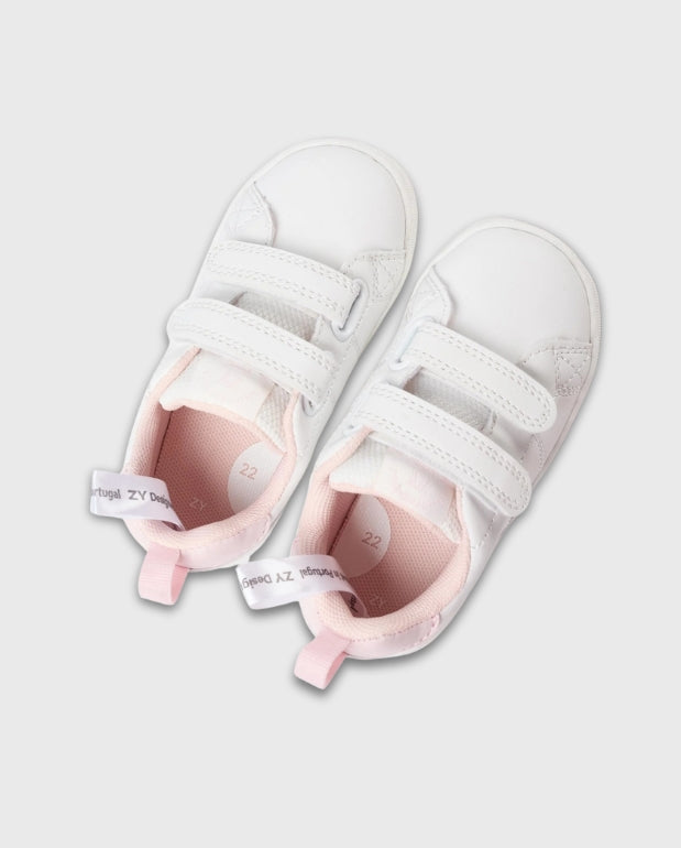 Tenis Velcro Combinado Rosa Zippy Niña