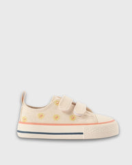 Tenis Velcro Girasoles Beige Zippy