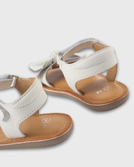 Sandalia Con Lazo Blanco Zippy Moda