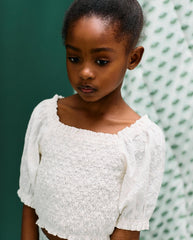 Blusa Resorte Bordado Blanco Zippy niña