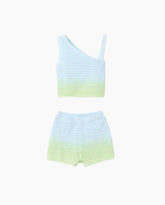 Conjunto Short Combinado Tejido Verde Azul Zippy