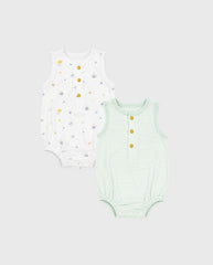 Set 2 Bodys Cangrejos Verde Zippy