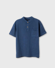 Camiseta Cuello Mao Azul Zippy