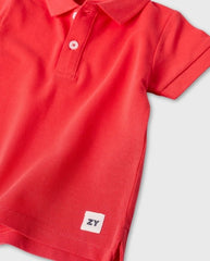 Polo en Algodon Rojo Zippy Detalle