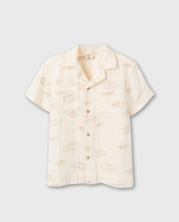 Camisa Bambula Estampado Beige Zippy